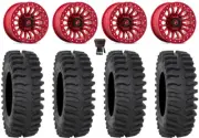 Fuel Rincon Beadlock 15" Wheels Red 30" XT400 Tires Polaris RZR Turbo S / RS1