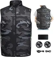 [TBRFP] Cooling Vest with Fan, 2025 Air Conditioning Overalls, Summer Cooling Vest, Cooling Sports Vest, 3D Recirculation Supply, USB Power Supply, 5V Output, 3-Level Setting, Agriculture, Outdoor Fishing
