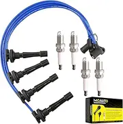 Set of 4 PCS Iridium Spark Plugs with Wire Set 32700-PHK-405 8041 RC-HE82 671-4186 Compatible with Honda CR-V Accord Integra - L4 1.8L 2.0L