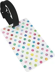 Jbyjbx Blue Polka Dot Pattern Print Suitcase Tag Luggage Labels Leather Luggage Bag Case Tags,Travel Accessories Tags Set