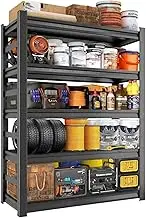 Storage Rack Shelving Unit and Storag Easy Assembly Shelves 5 Tier Rack|Heavy-Duty Adjustable Shelf|Steel Waterproof Trolley on Wheels