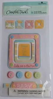 AMERICAN GREETINGS CREATIVE TOUCH 3D BABY STICKERS ~CUTE AS A BUTTON