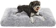 Feandrea Dog Bed, Dog Cushion, Fluffy Dog Mat, Long Plush, 80 x 50 cm, Soft Padding, Machine Washable, Multifunctional, Ombre Grey PGW201G01