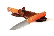 LionSteel Knives B41 GOR Bushcraft Fixed Blade Knife Sleipner Steel Orange G10