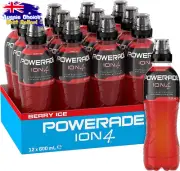 ION4 Berry Ice Sports Drink 12 x 600ml Multipack Sipper Cap Bottles