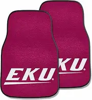 FANMATS 5228 Eastern Kentucky Colonels Front 2-Piece Team Logo Carpet Car Mat Set, Front Row Automotive Floor Mats, Non-Slip Backing, Team Colors