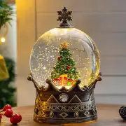 Snow Globe Lighted Christmas Decorations, Christmas Tree Musical Crown Snow Glob