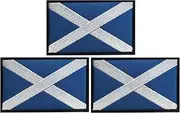 3 Pack Scotland Flag Patch Scotland Flag Embroidery Patch for Hats, Tactical Bags, Jackets, Clothes Patch Team Army Patch...