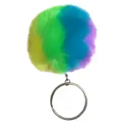 GoGoPo Fluffy Neon 6.5cm Keyring Pompom Fun Arts Cute Key Chain 3y+ Child/Kids