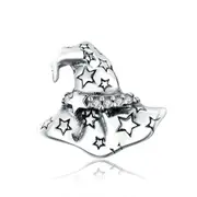 Silver plating Halloween Witch Hat Charm for Jewelry Make Women Girls Gift