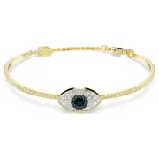 NEW Swarovski Symbolica Evil Eye Bangle Blue w/Gold-Tone Plate Medium
