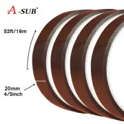 4 Rolls 20 mm x 16 m A-SUB Heat Resistant Tape Kapton Poilymid Sublimation Tape