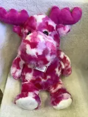 13" PLUSH CAMEO REINDEER PINK & PURPLE & WHITE NWT