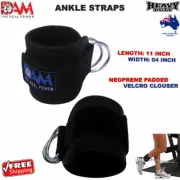 Weight Lifting Ankle D-Ring Pair Pulley Cable Attachment Gym Leg Strap Brand New