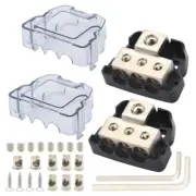 3 Way Distribution Block Car Audio Power Wire Splitter 0 Gauge in 4 Gauge Out