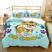 v2294 Bed Sheets Dog paw Star Stripes Banners Duvet Cover Single Double Queen Twin Full King Size Bed Linen Set Duvet Cover Bed 3-Piece Bedding Set (1