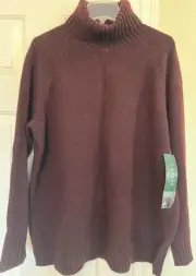 NWT Ralph Lauren 2X Wool Cashmere Angora Turtleneck Sweater Burgundy Purple