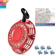 Red Recoil Pull Start - Durable Metal Shell Recoil Starter 196cc 6.5 Hp