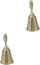 Operitacx 2pcs Call Bell Bell Hand Held Bell Bells Alarm Restaurant Bell Hand Bell Hand School Bell Classroom Bell Wedding Bell Food Bell Desktop Tableware Child Zinc Alloy
