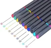 MyLifeUNIT Fineliner Color Pen Set, 0.4mm Colored Fine Liner Sketch Drawing Pen, Pack of 10 Assorted Colors