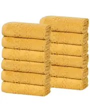 Superior Set of 12 Playa Zero Twist Cotton Solid Waffle Textured Washcloths