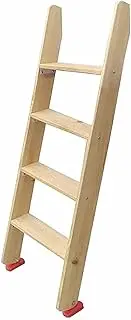 Wood Bed Ladder for Elderly Adults Kids, Twin Bunk Bed Ladder with Hooks, Heavy Duty Loft Bed Ladder for Home/Bedroom/Child Room/RV Bunk Bed, Load 150kg (Size : 100cm/39.4in) (125c