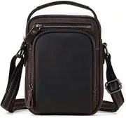 [SLEDEZ] Mens Outdoor Crossbody Bags Men's Leather Vintage Crossbody Bag Casual Shoulder Bag