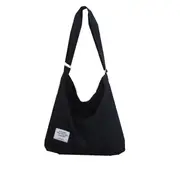 2PCS 12L Women Large Canvas Handbag Shoulder Bag Tote Ladies Girl School Travel Bag BLACK COLOR