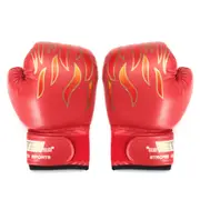 1 Pair Muay Thai Boxing Gloves Sparring Fight Training Coaching Fitness Gloves Child Kids Boxing Gloves RED COLOR
