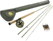 Fly Fishing Kit, 4-Pc Med Action Fly Rod for Freshwater-Diecast Alum Run Fly Ree