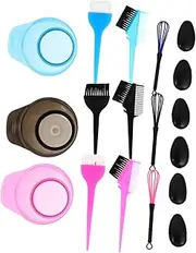 TOVINANNA Hair Dyeing Tools Pack 5-piece Kit Comb Bowl Earmuffs Brush Whisk for Home or Salon Applications