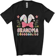 [Generic] Grandma; Wonderful Easter Bunny Ear Eggs Hunting Flowers; Matching Family Group Unisex T-Shirt