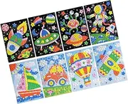 ERINGOGO DIY Picture Crafting Kit 8pcs Eva Diamond Mosaic Stickers for Boys and Girls Safe Fun Learning Activity