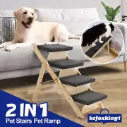 Dog Ramp Pet Stairs Puppy Cat Ladder 4 Steps for Bed Car Couch Sofa Folding 2in1