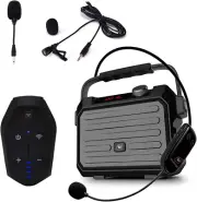 Wireless PA System with Wireless Headset Microphone Lavalier Lapel Microphone Tr