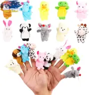 20Pcs Finger Puppets Set, Soft Plush Animal Toys for Kids,Party Favors,1.7"x2.8"