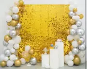 60 PCS Shimmer Wall Panels Sequins Backdrop Events Home Decor Birthday Party