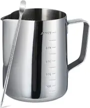 Milk Frothing Jug with Measurment Line and 1 Pc Coffee Latte Art Pen, 600Ml (20O