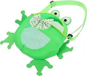 PERSELOSO Versatile Beach Bag Frog Pattern Mesh Storage for Boys and Girls Beach Toys Seashells Swimming Gear