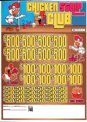Pull Tab Tickets - Jar Tickets - Game - Chicken Strip Club - 7440 SINGLE