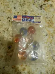 Vintage Gladding Vitro Agate Bag of 8 marbles Vintage Cat Eyes Sealed Shooter