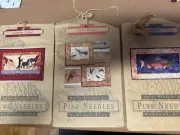 set of 3 Pine Needles sewing / quilt Patterns Fish, Cranes, & Cowboy with Horses