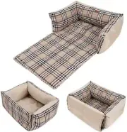 Pet Bed Multiple Use Reversible Sofa Protection Crate Bed Lounger - Cream