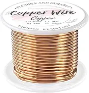 Hobbyworker 16 Gauge Copper Wire, 23.9 FT/1.3 mm Beaded Craft Wire for Jewelry Bracelet Making, Half Hard Rust and Corrosion Resistance (Copper)