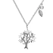 Solid 925 Sterling Silver Crystal Celtic Tree of Life Pendant Necklace