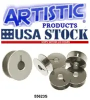 JANOME 1600P,BROTHER PR600SINGER 306K SLOTTED METAL BOBBINS 10 pcs. #55623S