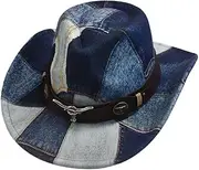 YFVFAGDMKV Wide Brimmed Sun hat Western Cowboy Felt Hat Winter Autumn Panama Imitation Wool Jazz Cap Men Cowgirl Hats(3)