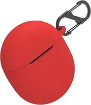 Case Compatible for Google Pixel Buds Pro, Anti-Lost Shockproof Portable Silicone Protective Case Cover with Carabiner (Red)