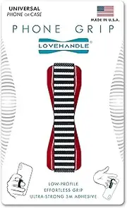 LOVEHANDLE Phone Grip for Most Smartphones and Mini Tablets, MOD Design Colored Elastic Strap with Red Base, LH-01-MOD