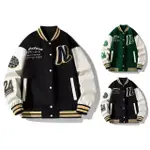 蔻馳 HIJAU HITAM VARSITY JACKET 兒童棒球夾克鈕扣抓絨 COACH CLASSIC 連帽衫女孩